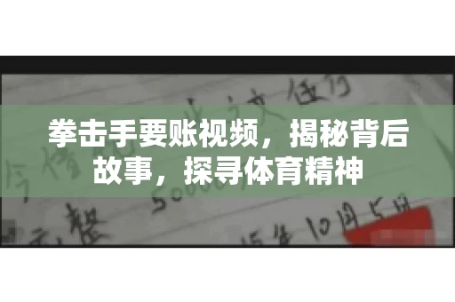 拳击手要账视频，揭秘背后故事，探寻体育精神