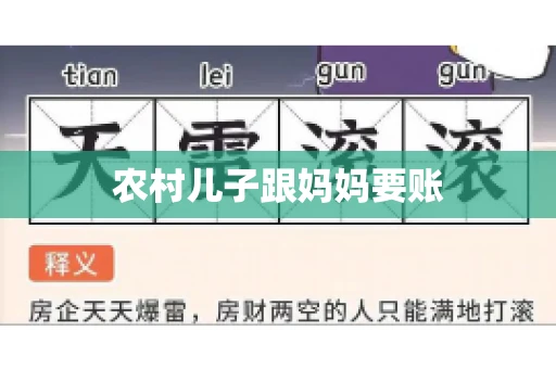 农村儿子跟妈妈要账