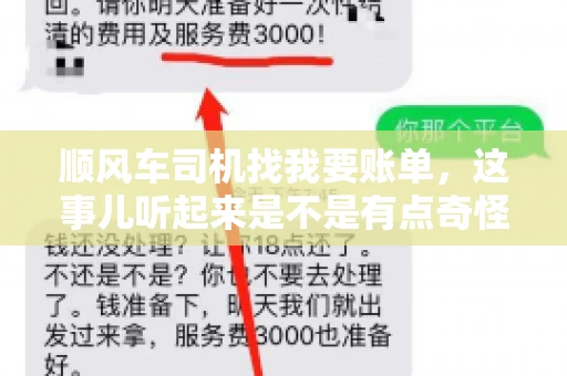 顺风车司机找我要账单，这事儿听起来是不是有点奇怪？但现实生活中，这样的案例还真不少。今天，我就来和大家聊聊这个话题，看看顺风车司机找乘客要账单的背后，究竟隐藏着什么。