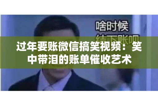 过年要账微信搞笑视频：笑中带泪的账单催收艺术